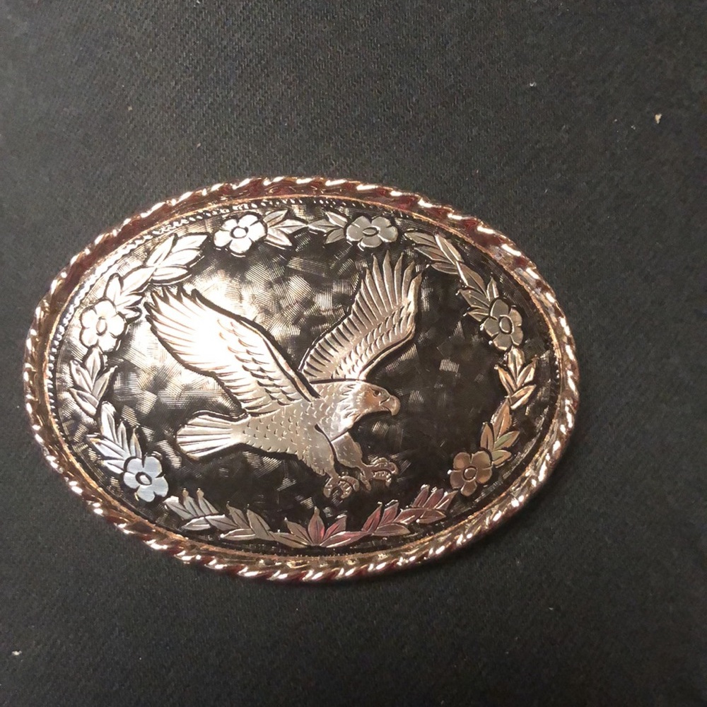 Small Silver Plated Western Eagle Buckle- 519 $30 or $25 w/offer